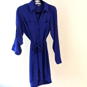 Express, Small, Portofino Shirt Dress, Blue